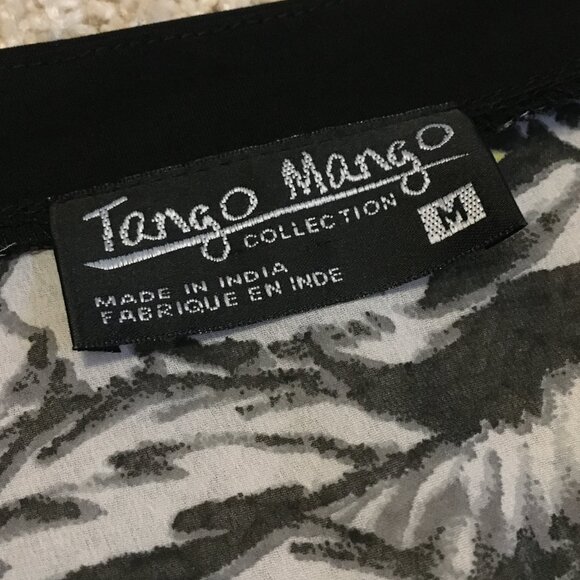 Flowy Floral Yellow, Black and White Handkerchief Hem V-Neck Top - Picture 9 of 15